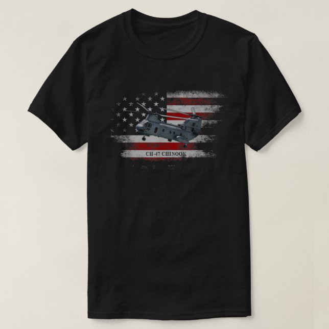 T-shirt Hélicoptère CH47 Chinook Hélicoptère américain Dra (Design devant)