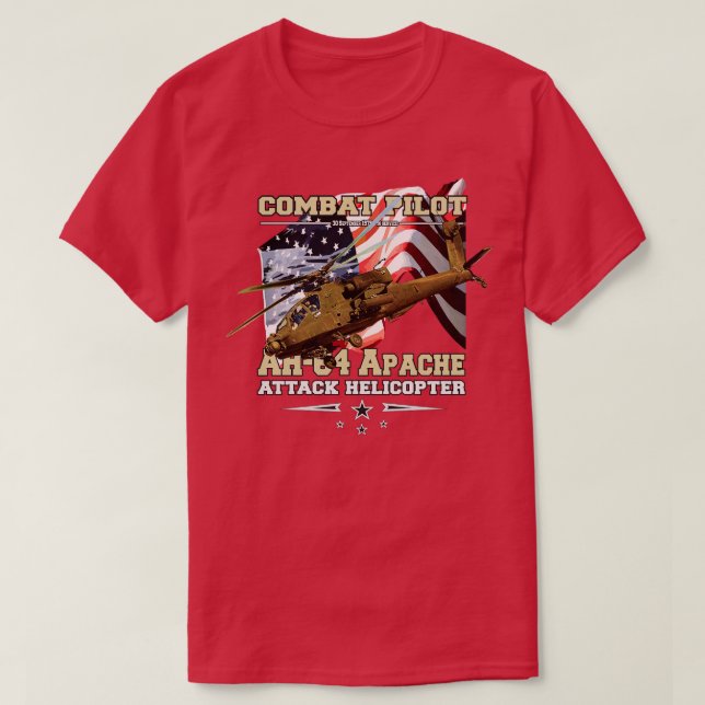 T-shirt hélicoptère d'attaque Apache AH64 (Design devant)