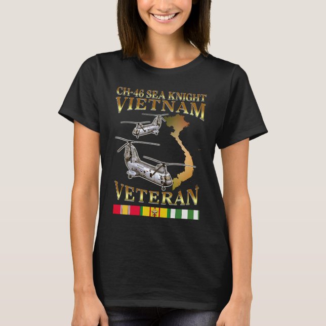 T-shirt Hélicoptère de chevalier de mer Ch 46 Viêt-Nam vét (Devant)