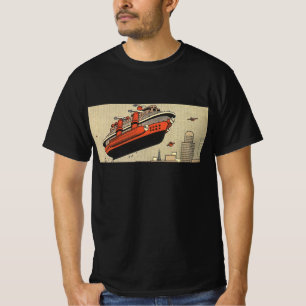 T-shirt Hélicoptère de croisière en science-fiction vintag