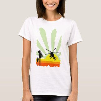 T-shirt Hélicoptère et coucher du soleil
