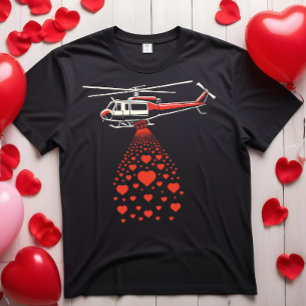 T-shirt Hélicoptère larguer des coeurs pour l'amour