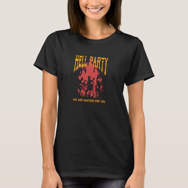 T-shirt Hell Party Danser Diable Satan Demon Satanic Gothi (Devant)