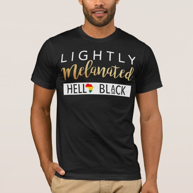 T-shirt Hella Melanée légèrement Noir Africain-Américain (Devant)