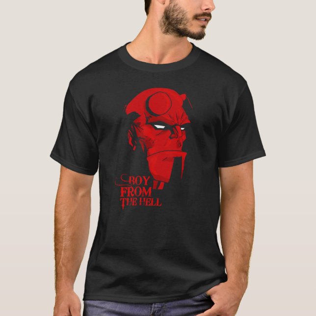 T-SHIRT HELLBOY COMIC SUPERHERO COOL (Devant)