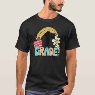 T-shirt Hello 1st Grade Groovy Rainbow Back To School Teac