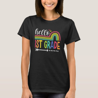 T-shirt Hello 1st grade rainbow teacher team first grade s