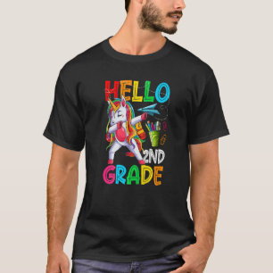 T-shirt Hello 2nd Grade Dabbing Unicorn Back To School