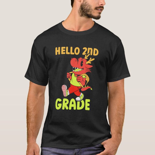 T-shirt Hello 2Nd Grade School Second Teacher Grader (Devant)