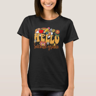 T-shirt Hello 2nd Second Grade Back To School First Day Te