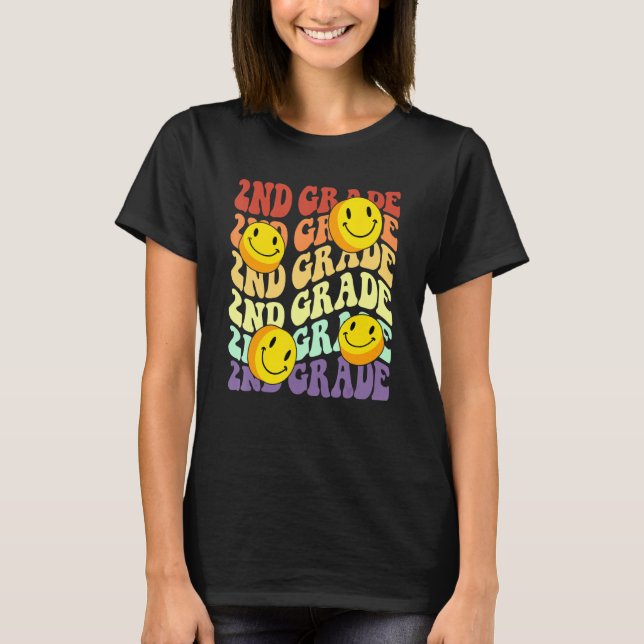 T-shirt Hello 2nd Second Grade Teacher Back To School Retr (Devant)