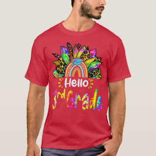 T-shirt Hello 3rd Grade Rainbow Sunflower Tie Dye Back to