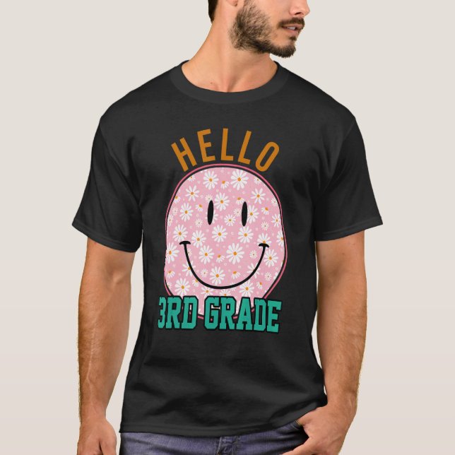 T-shirt Hello 3rd Grade Rainbow Teachers Kids Back to Scho (Devant)