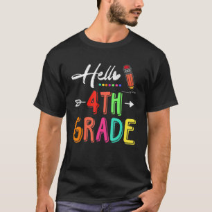 T-shirt Hello 4th Grade Teacher Student Back To School