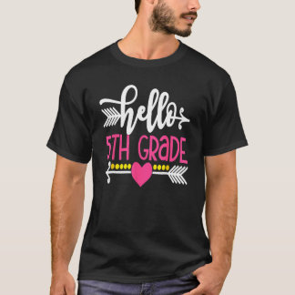 T-shirt Hello 5th Grade Teacher Kids Back To School Gift F
