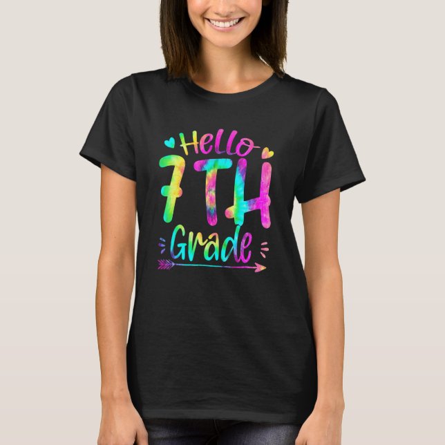 T-shirt Hello 7th Grade Team Tie Dye Back To School Teache (Devant)