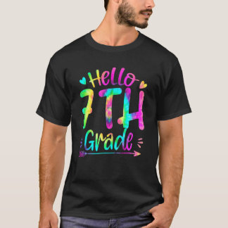 T-shirt Hello 7th Grade Team Tie Dye Back To School Teache