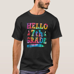 T-shirt Hello 7th Grade Tie Dye First Day Cute Back To Sch