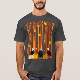 T-shirt Hello Autumn Eagle Maple Leaf Fall Pumkin Wo