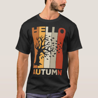 T-shirt Hello Autumn Retro Vintage Design for Fall lovers 