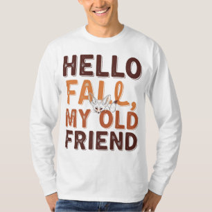 T-shirt Hello Fall My Old Friend - Autumn Fox Cote Design