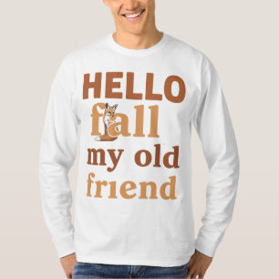 T-shirt Hello Fall My Old Friend - Jote Fox Autumn Design