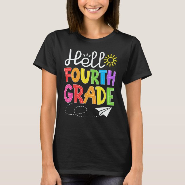 T-shirt Hello Fourth Grade Fun 4Th Grade Back to School    (Devant)