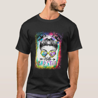 T-shirt Hello Head Start Tie Dye Messy Bun Kids Back To Sc