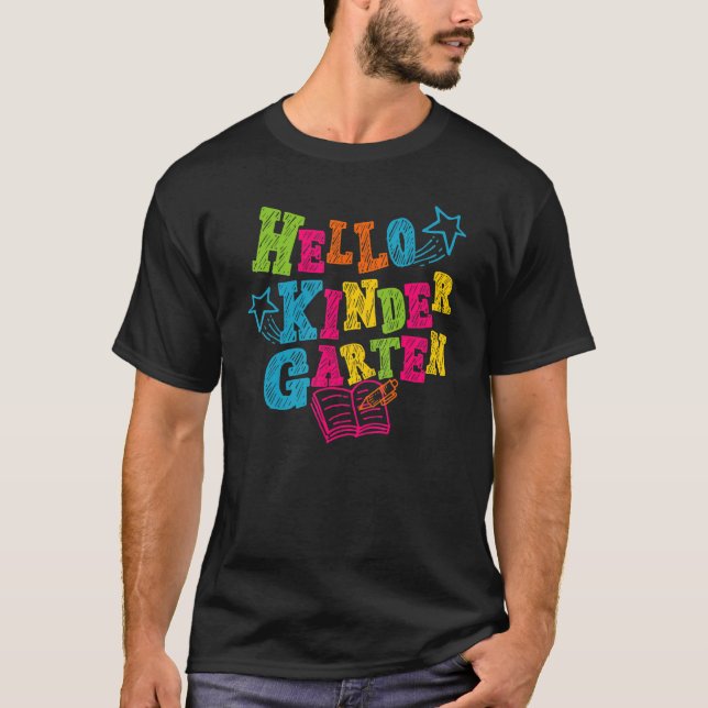 T-shirt Hello Kindergarten Back To School Vibes Hello Kind (Devant)
