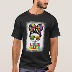 T-shirt Hello Kindergarten Girl Child Tie Dye Messy Bun B