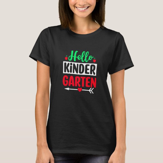 T-shirt Hello Kindergarten Team Kinder Back To School Teac (Devant)