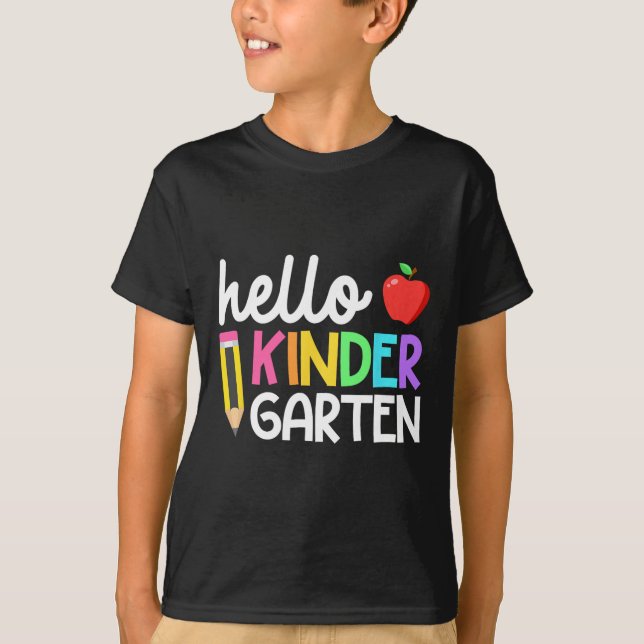 T-shirt Hello Kindergarten Team Kinder Back to School Teac (Devant)
