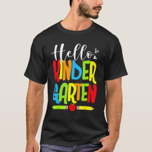 T-shirt Hello Kindergarten Team Kinder Funny Retour À L'Éc