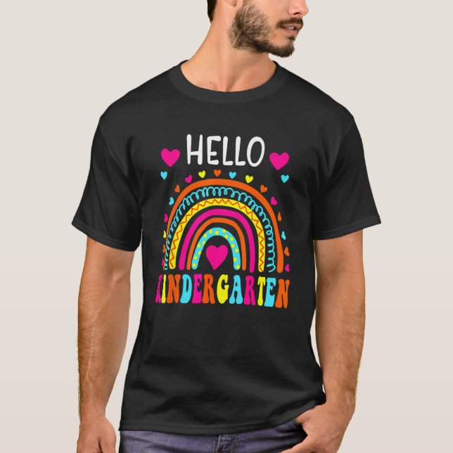 T-shirt Hello Kindergarten Team Squad Back To School Teach (Devant)