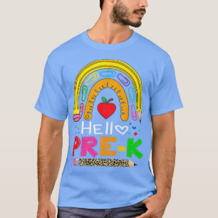 T-shirt Hello Pre-k School Rainbow Back to School Teacher