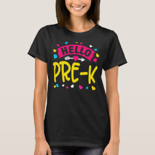 T-shirt Hello Pre K Team PreK Back to School Teacher Girls