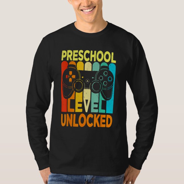 T-shirt Hello Preschool Level Unlocked Video Game Back To  (Devant)
