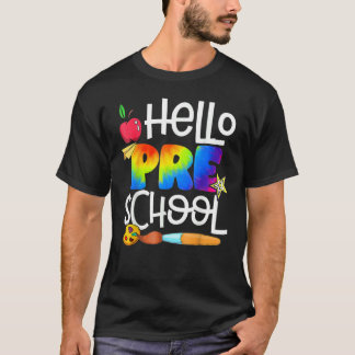 T-shirt Hello Preschool Tie Dye Back To School Teacher Gir