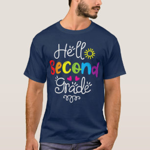 T-shirt Hello Second Grade Fun 2e Grade Retour à l'école G