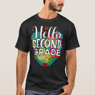 T-shirt Hello Second Grade Funny Retour à l'école 2e année
