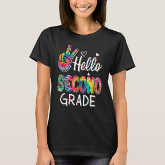 T-shirt Hello Second Grade Tie Dye Leopard Graphic Back To