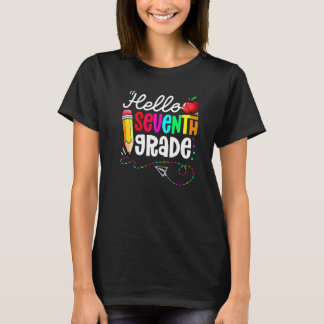 T-shirt Hello Seventh Grade Back To School First Day Kids 