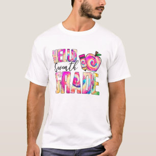 T-shirt Hello Seventh Grade Teacher Student Tie Dye First