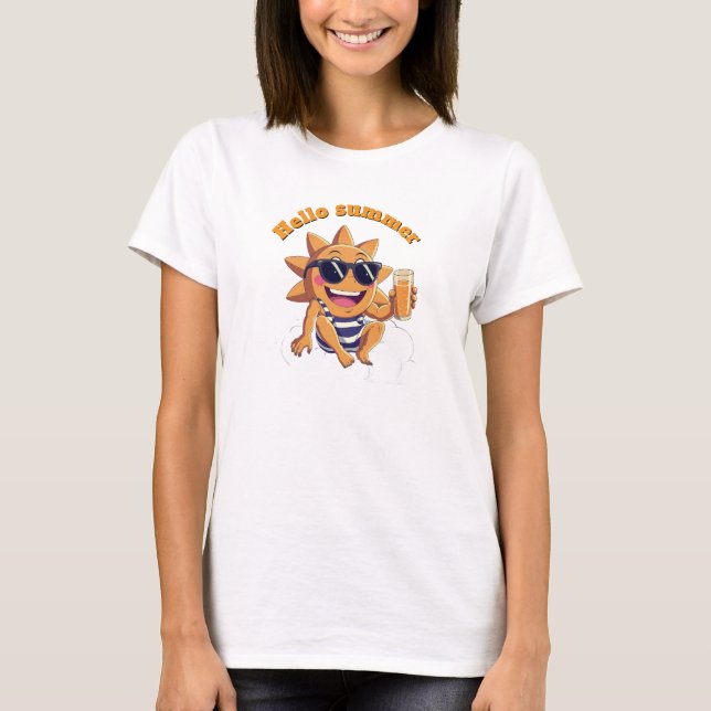 T-shirt Hello summer  baby bodysuit (Devant)