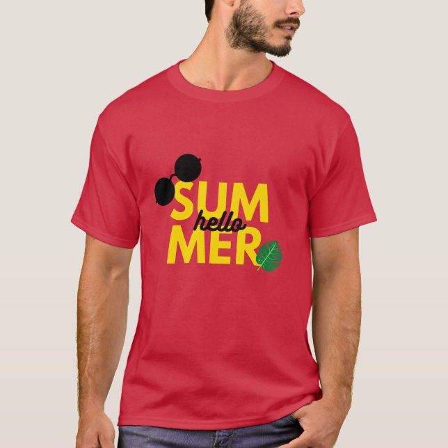 T-shirt Hello Summer Bold Conception Tropicale (Devant)
