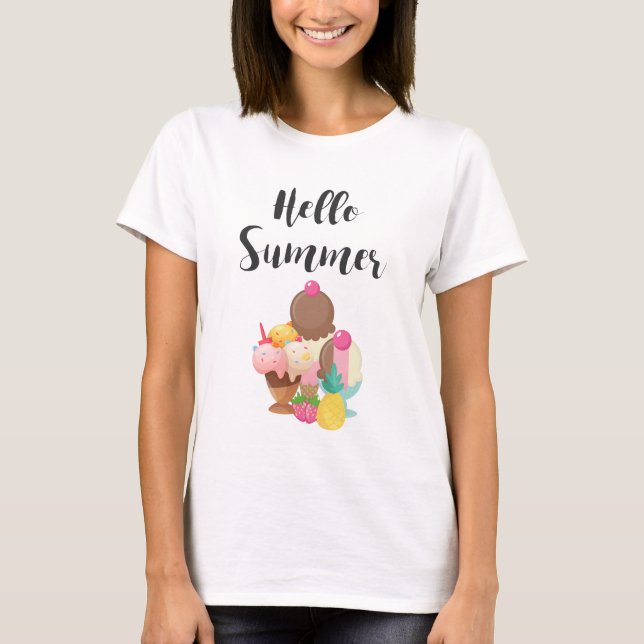 T-shirt Hello Summer Glace Cream Délices (Devant)