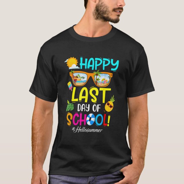 T-shirt Hello Summer Happy Last Day Of School Teacher Stud (Devant)