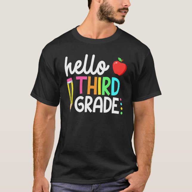 T-shirt Hello Third Grade Team 3rd Grade Back To School Te (Devant)