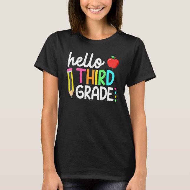 T-shirt Hello Third Grade Team 3rd Grade Back To School Te (Devant)