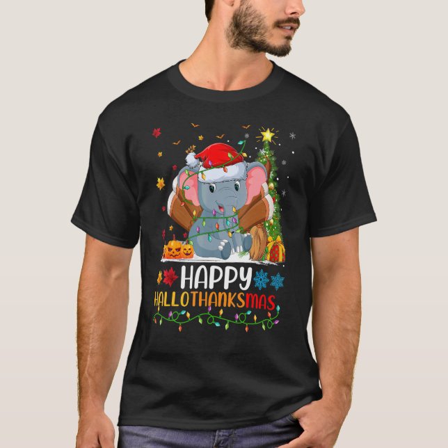 T-shirt Hellothanksmas d'éléphant animal (Devant)